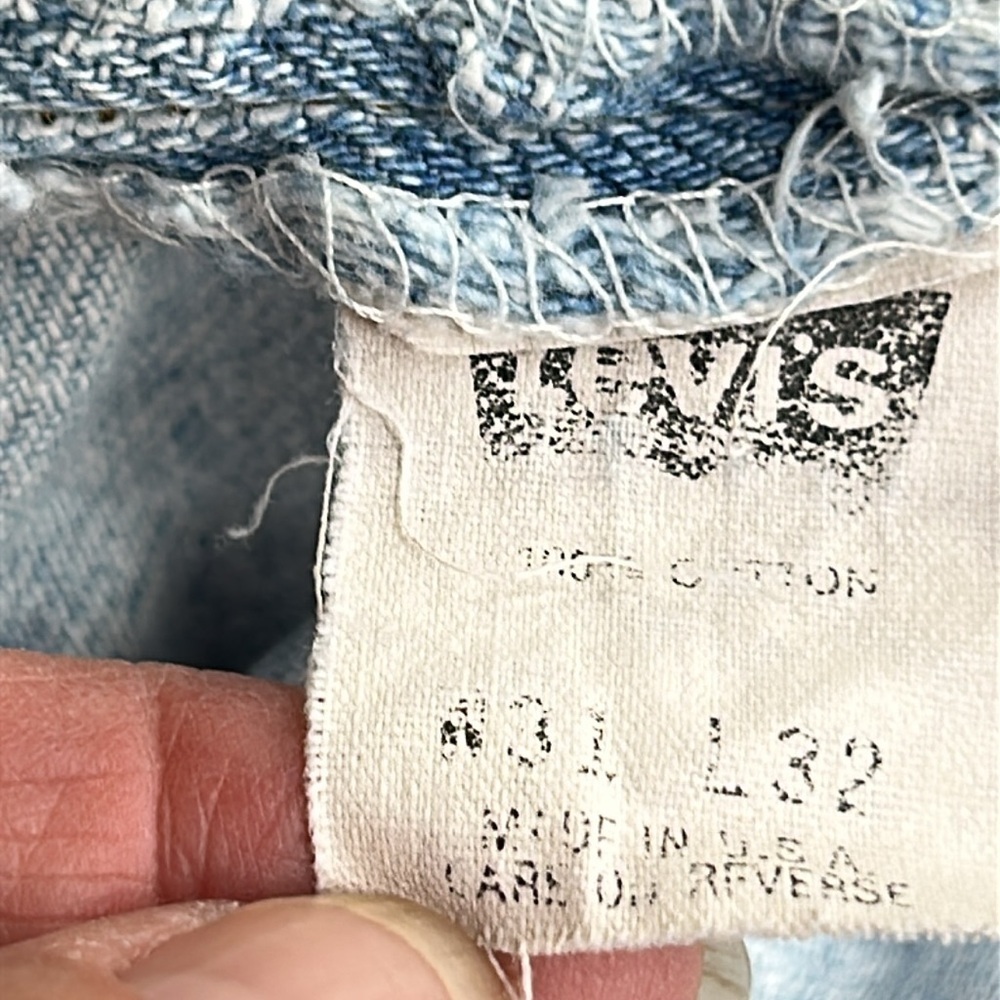 LEVI’S VINTAGE XX 80’-90s DISTRESSED 100% COTTON 505’S RED TAG TAG SZ W31 L32 - Picture 9 of 16